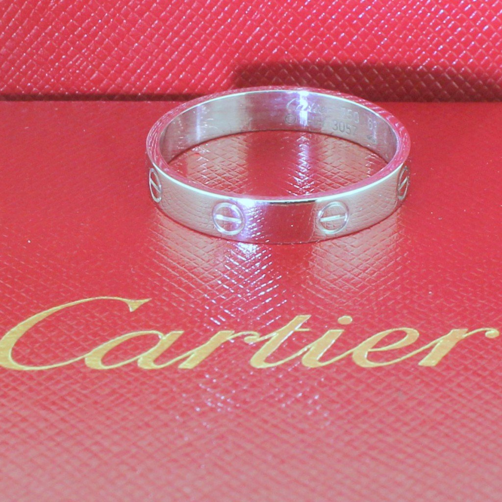 cartier love band ring 18k white gold