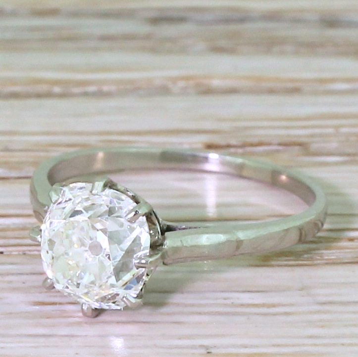 art deco 232 carat old mine cut diamond engagement ring circa 1920
