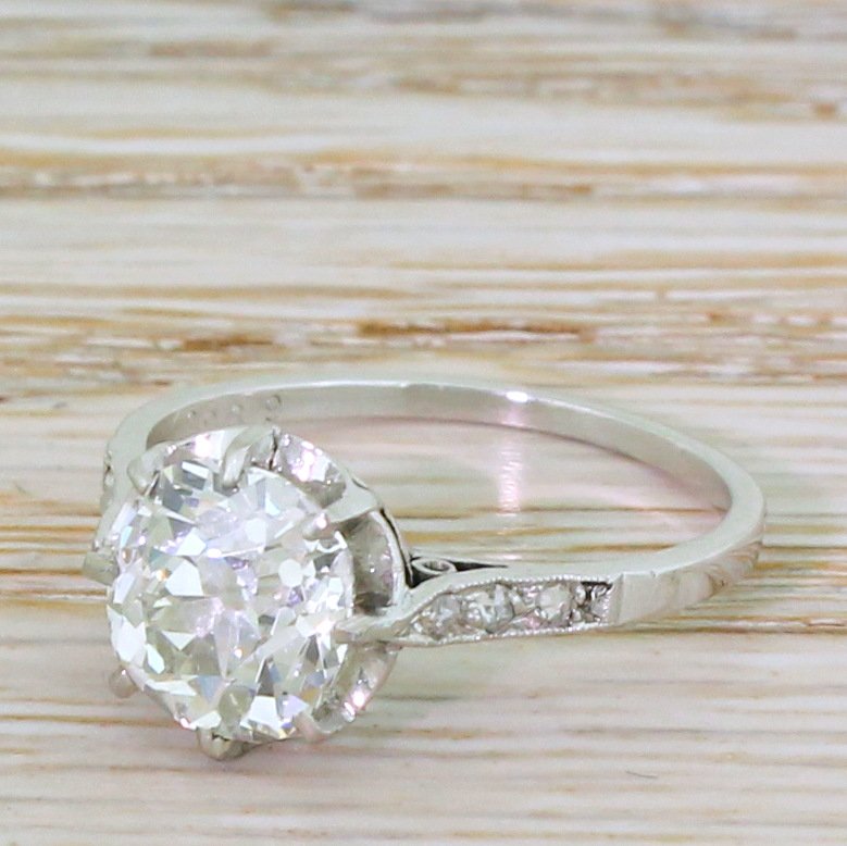 art deco 207 carat old cut diamond engagement ring circa 1925