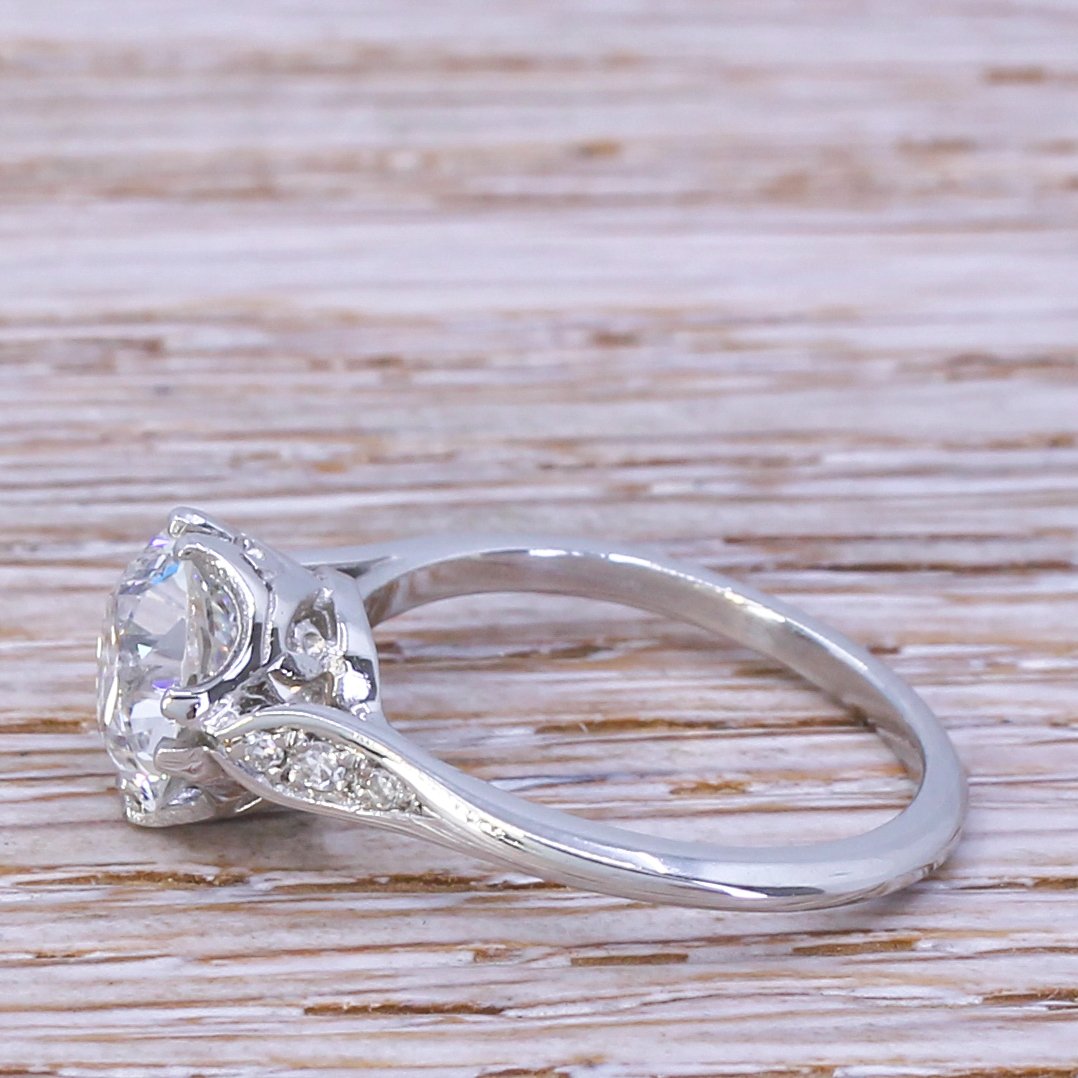 Art Deco 2.06 Carat Old Cut Diamond Engagement Ring, circa 1920 ...