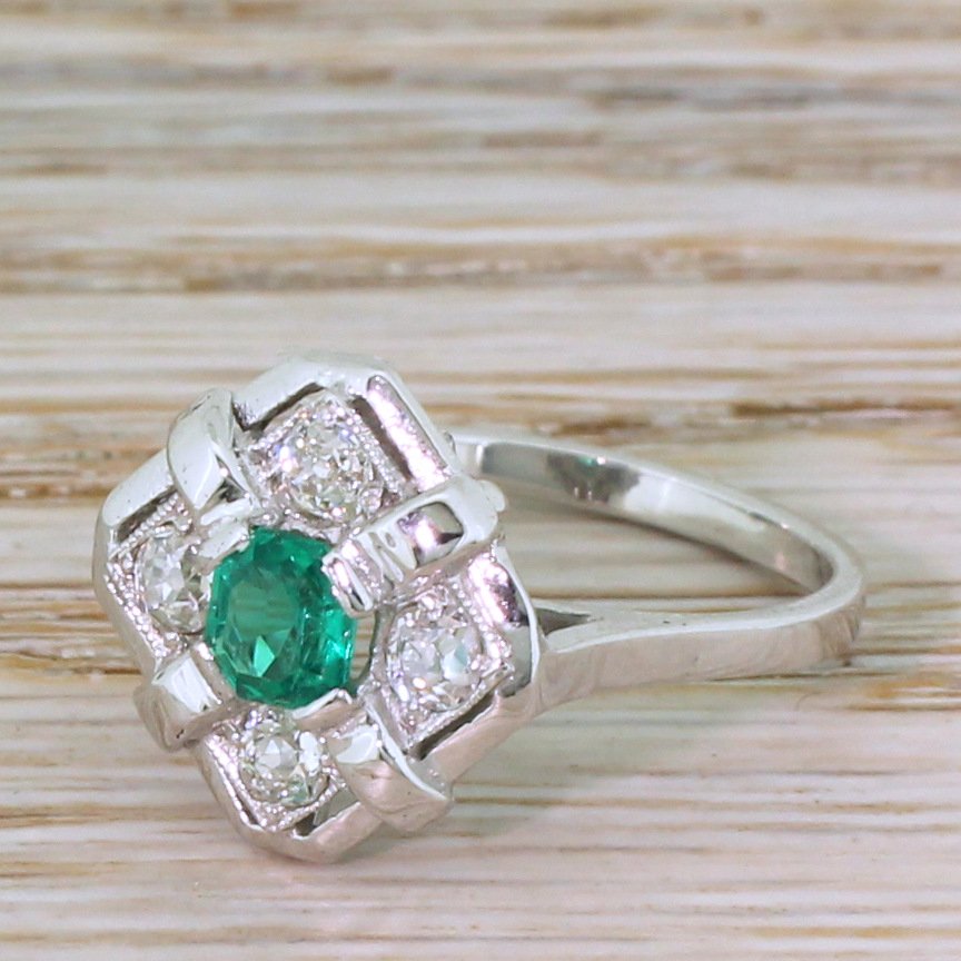 art deco 041 carat emerald 038 042 carat diamond ring circa 1935
