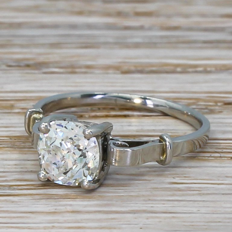 art deco 141 carat old cut diamond engagement ring circa 1920