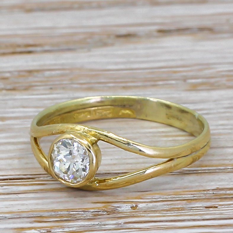 art deco 047 carat old cut diamond engagement ring circa 1915