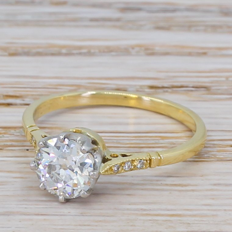art deco 103 carat old cut diamond engagement ring circa 1920