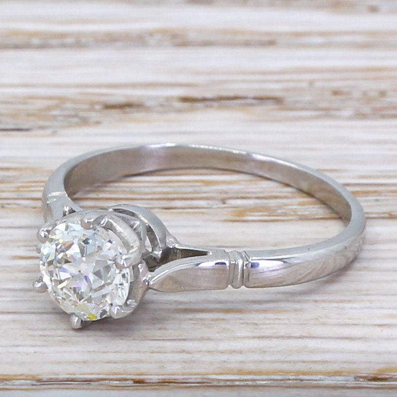 art deco 101 carat old cut diamond engagement ring circa 1935