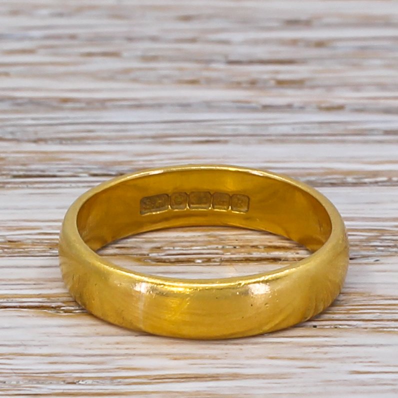 mid century 22k yellow gold wedding band dated 1966