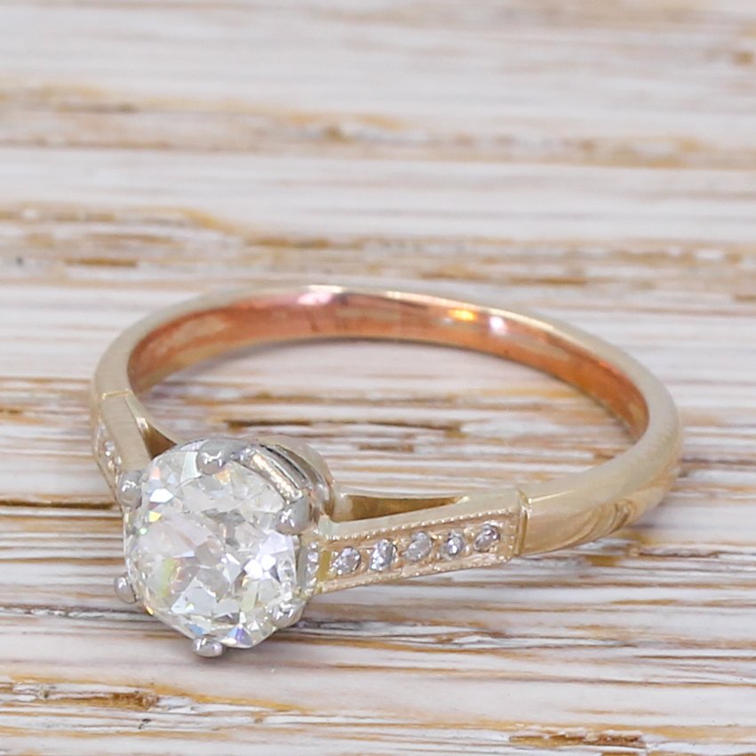 art deco 100 carat old cut diamond engagement ring circa 1935