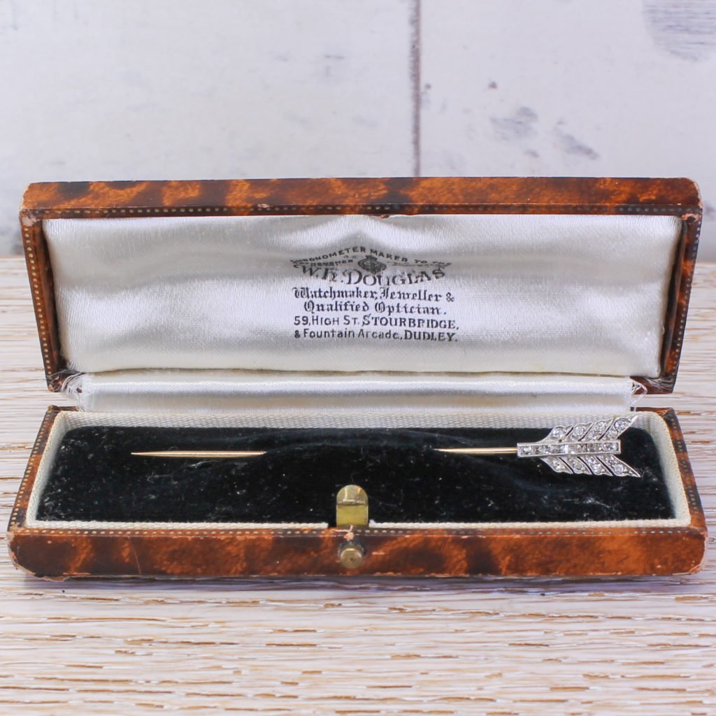 belle epoque old cut 038 step cut diamond stick pin circa 1915