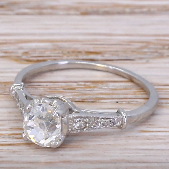 art deco 075 carat old cut diamond engagement ring circa 1920