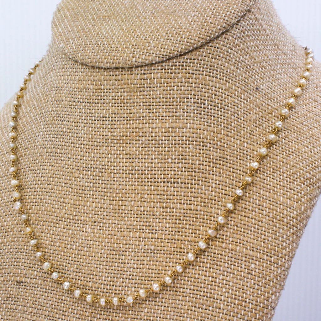 victorian natural pearl chain necklace circa 1900