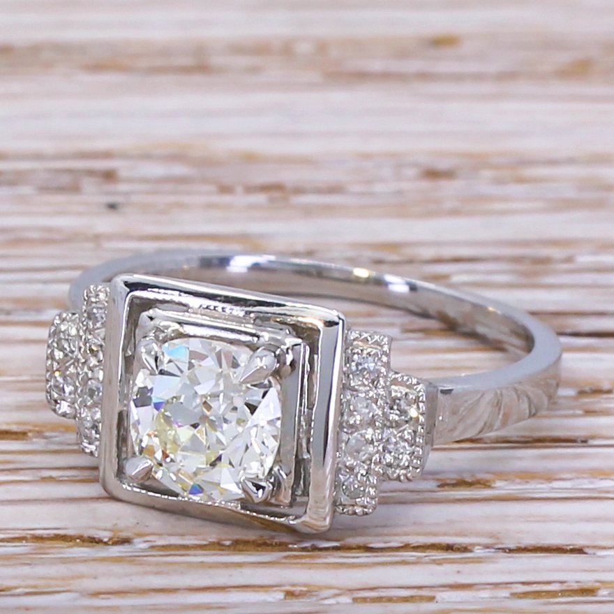 art deco 109 carat old cut diamond solitaire ring circa 1925