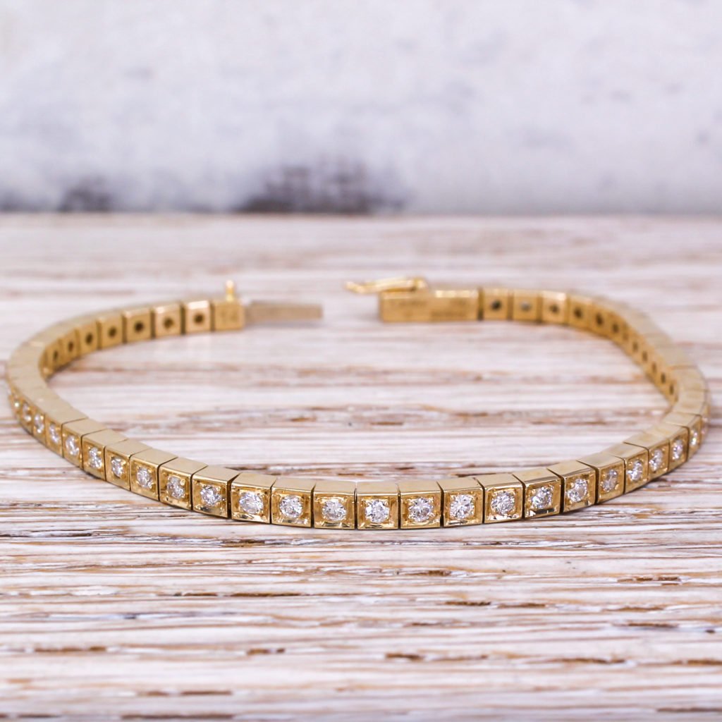 cartier lanieres diamond line bracelet 18k gold