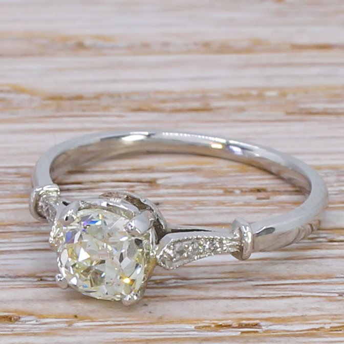 art deco 122 carat old cut diamond engagement ring circa 1920