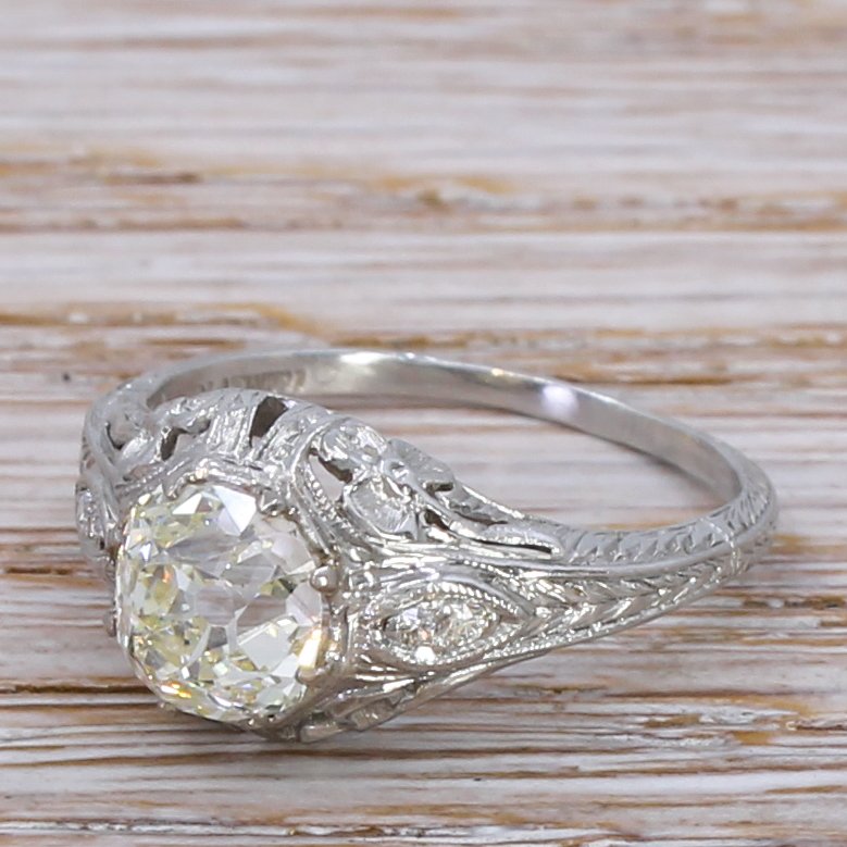 edwardian 185 carat old cut diamond engagement ring circa 1910
