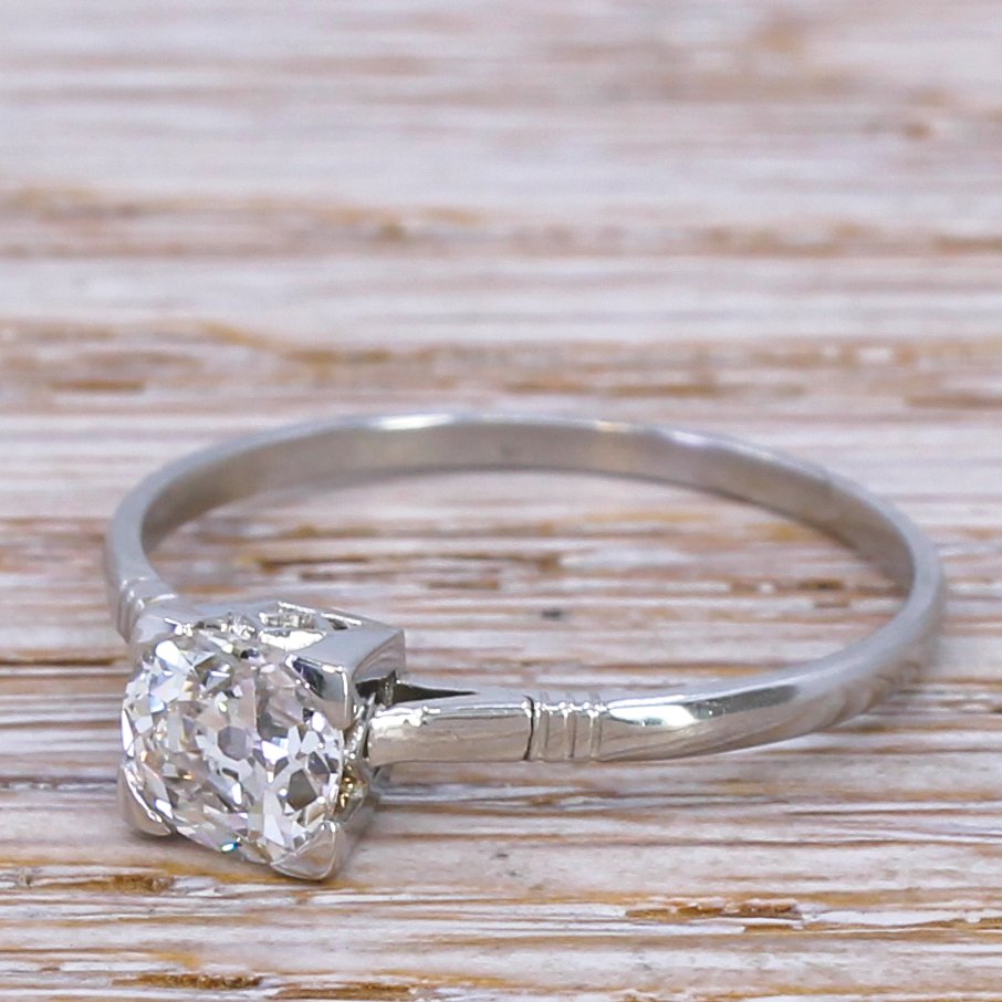 art deco 100 carat old cut diamond engagement ring circa 1925
