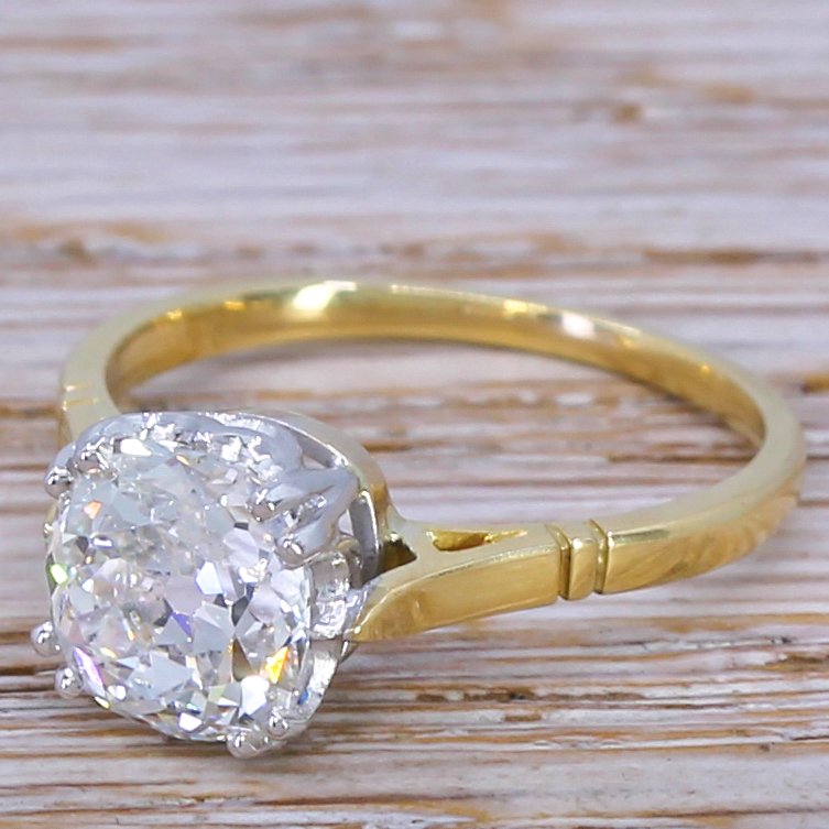 art deco 200 carat old cut diamond engagement ring circa 1920