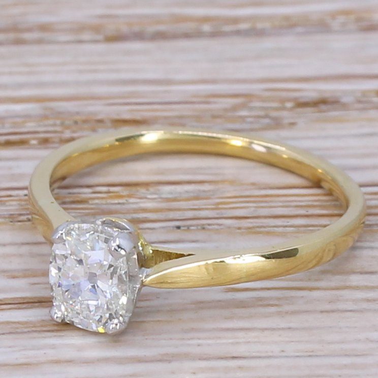 art deco 060 carat old cut diamond engagement ring circa 1930
