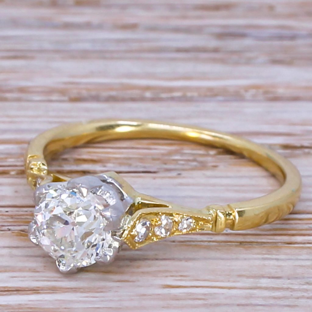 art deco 106 carat old cut diamond engagement ring circa 1925