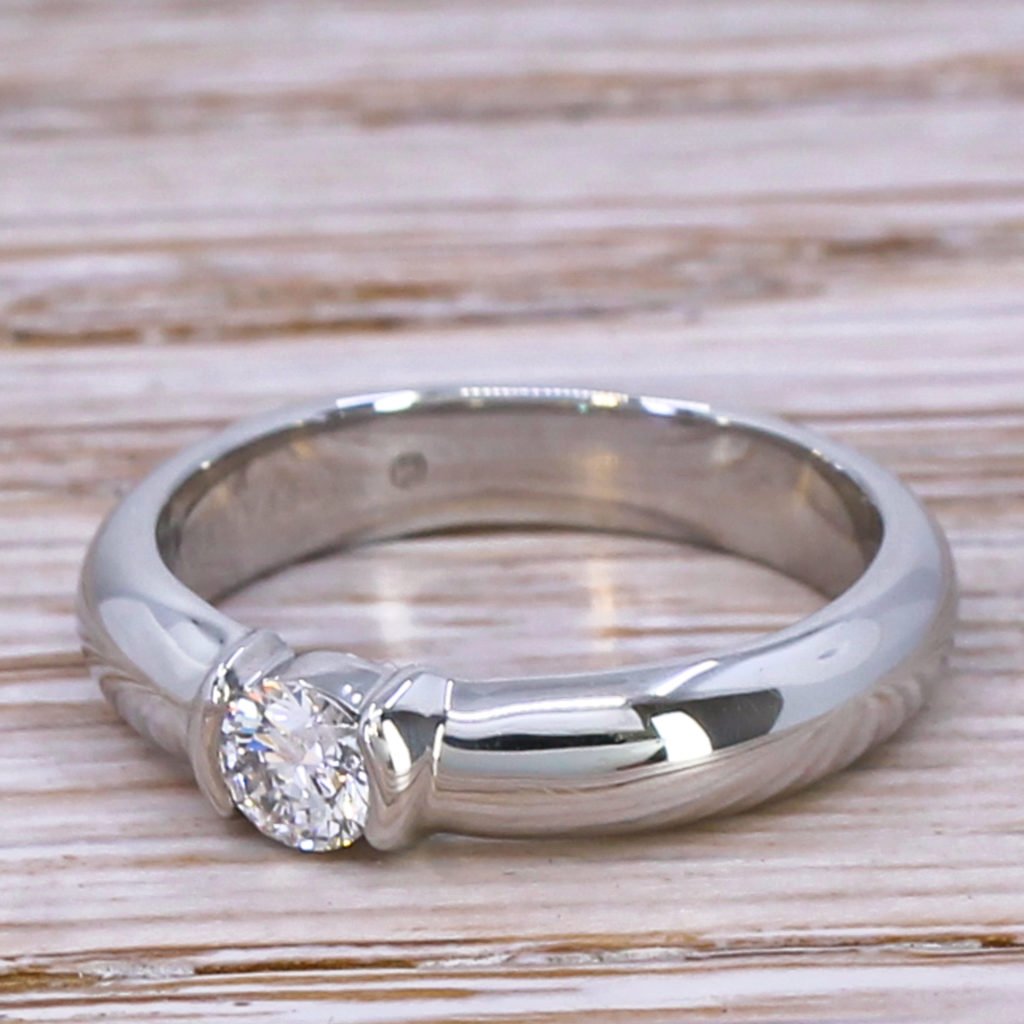 tiffany 038 co etoile 020 carat diamond solitaire ring platinium